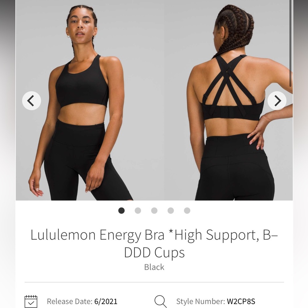 Lululemon Athletica Black Energy Bra Criss-Cross Sports Bra